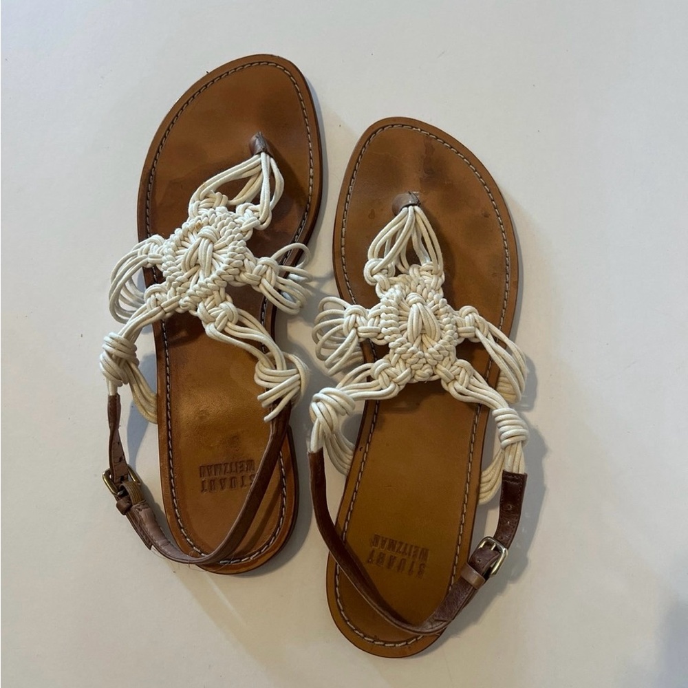 Stuart Weitzman crochet‎ alfresco sandal
